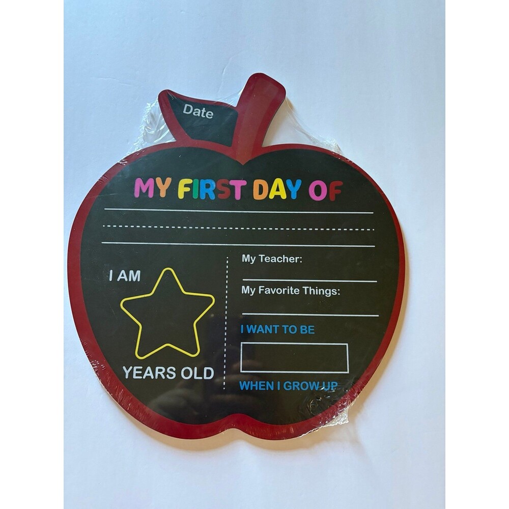 First And Last Day Of School Chalkboard Apple Sign For Kids Double Sided